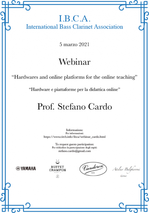 Hardwares and online platforms for the online teaching by Stefano Cardo